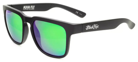 BLACK FLYS AQUA FLY FLOATING POLARIZED SUNGLASSES MATTE BLACK GREEN LENS