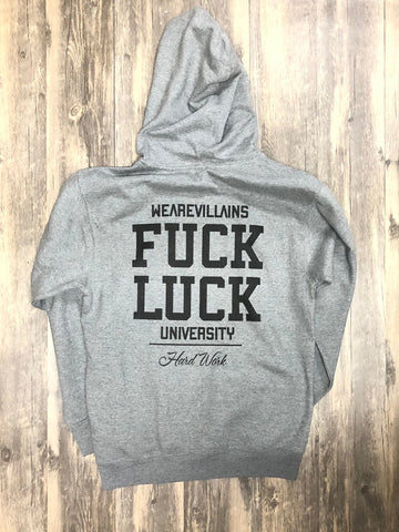WE ARE VILLAINS FUXK LUCK HOODIE GREY