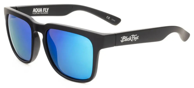 BLACK FLYS AQUA FLY FLOATING POLARIZED SUNGLASSES MATTE BLACK BLUE LENS