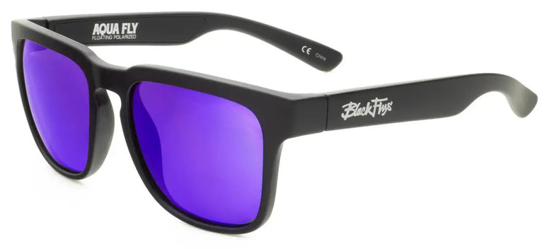 BLACK FLYS AQUA FLY FLOATING POLARIZED SUNGLASSES MATTE BLACK PURPLE LENS