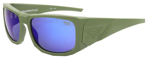 BLACK FLYS ARMORED FLYS SUNGLASSES MATTE OLIVE BLUE LENS