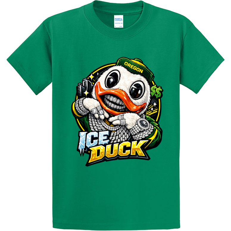 ARTBAG INK OREGON ICE DUCK TEE SHIRT GREEN