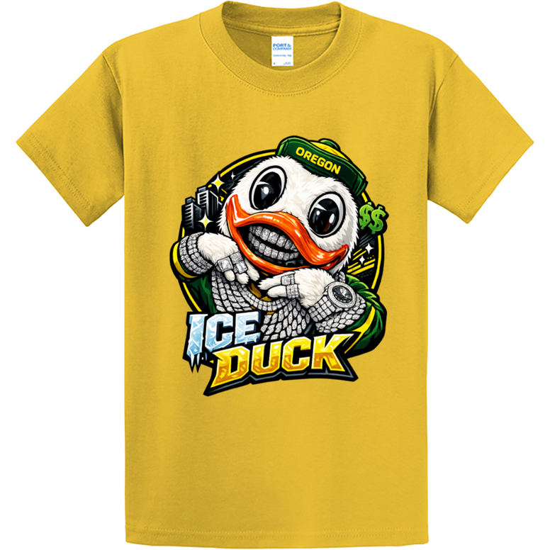 ARTBAG INK OREGON ICE DUCK TEE SHIRT YELLOW