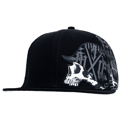 METAL MULISHA SKATTERED FLEX HAT BLACK/GREY