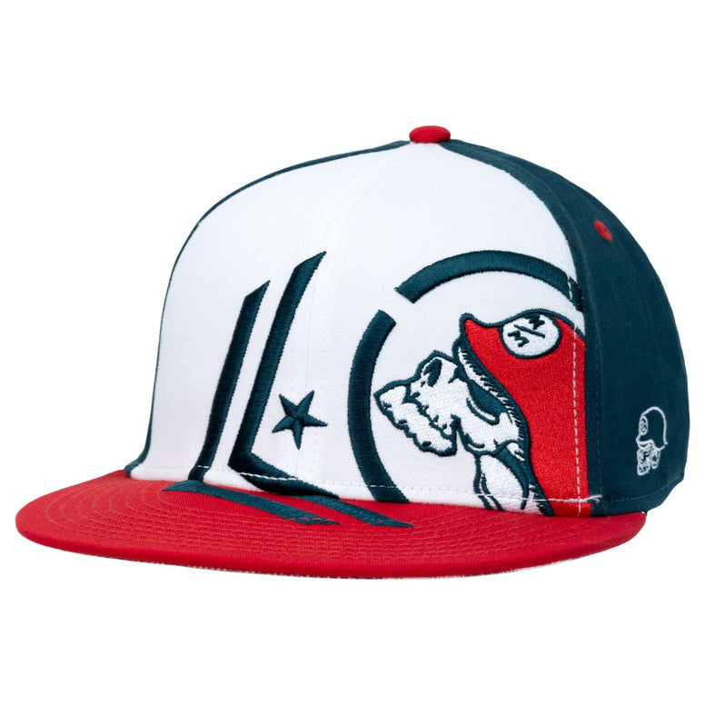 METAL MULISHA STAPLE SNAPBACK HAT RED WHITE BLUE