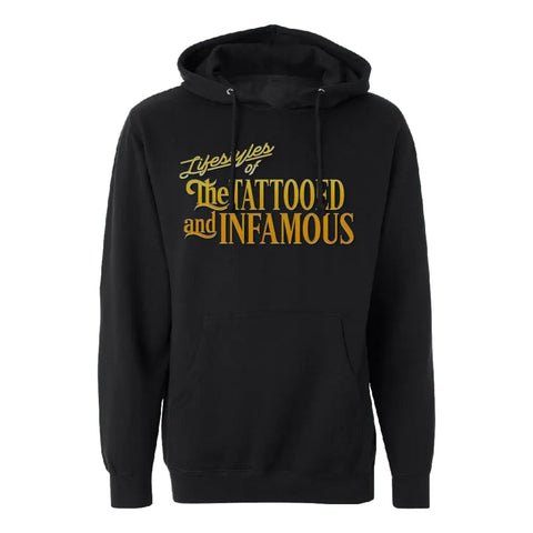 InkAddict UNISEX TATTOOED AND INFAMOUS Pullover Hoodie BLACK