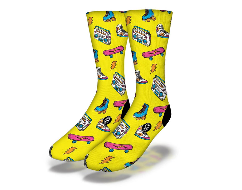 SAVVY SOX 90'S SKATER YELLOW SOCKS