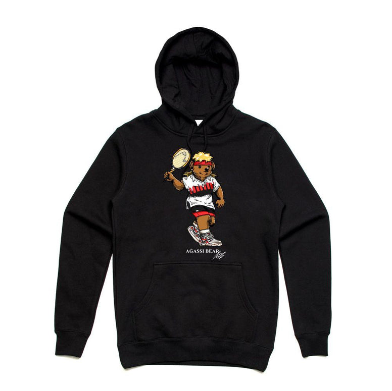 Streetwear on Demand AGASSI BEAR HOODIE BLACK