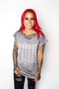 InkAddict WOMENS BAD TATTOOS CUFFED Tee GREY