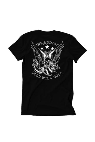 InkAddict BOLD WILL HOLD MENS BLACK Tee