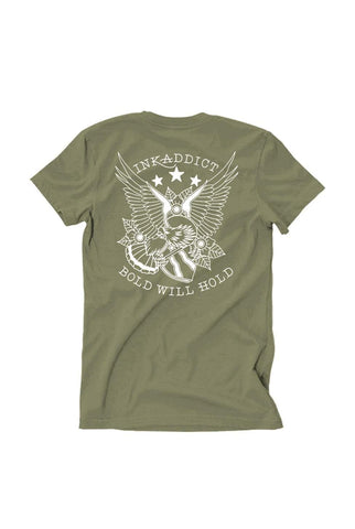 InkAddict BOLD WILL HOLD MENS ARMY Tee