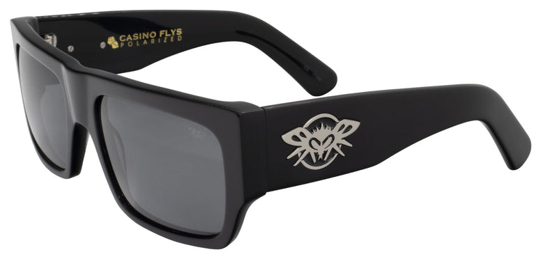 BLACK FLYS CASINO FLYS SUNGLASSES SHINY BLACK POLARIZED LENS