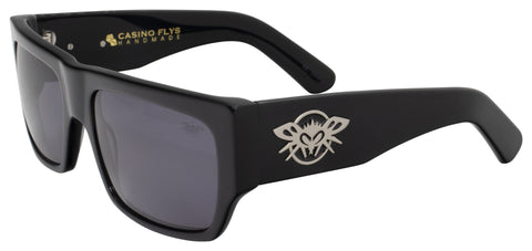 BLACK FLYS CASINO FLYS SUNGLASSES SHINY BLACK SMOKE LENS