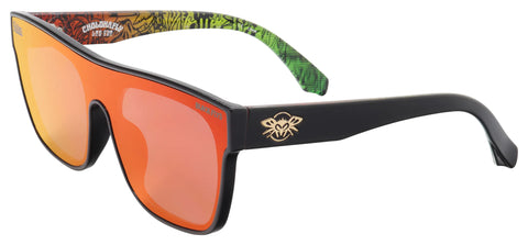 BLACK FLYS x SULLEN MONO CHOLOHA FLY SUNGLASSES SHINY BLACK RED LENS