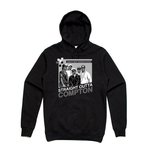 Streetwear on Demand COMPTON 8 BIT HOODIE BLACK