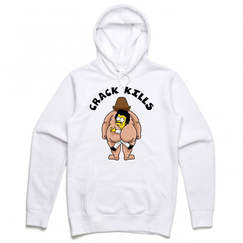 Streetwear on Demand CRACK BART BOOTLEG HOODIE WHITE