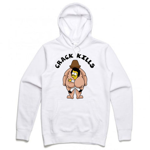 Streetwear on Demand CRACK BART BOOTLEG HOODIE WHITE