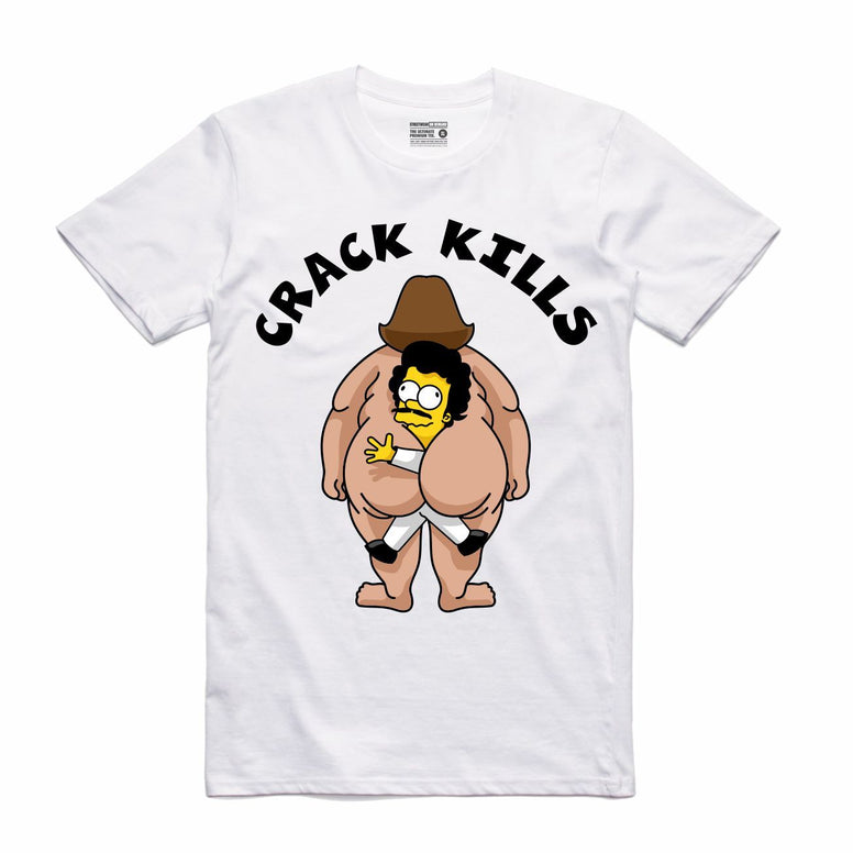 Streetwear on Demand BOOTLEG CRACK BART TEE WHITE