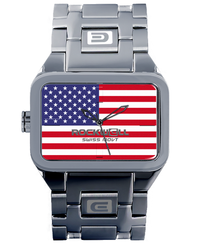 ROCKWELL DUEL TIME WATCH SILVER FREEDOM
