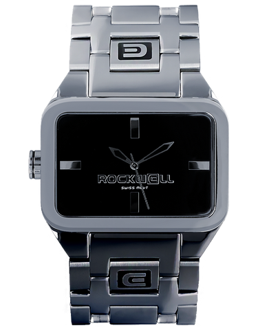 ROCKWELL DUEL TIME WATCH SILVER / WHITE / BLACK