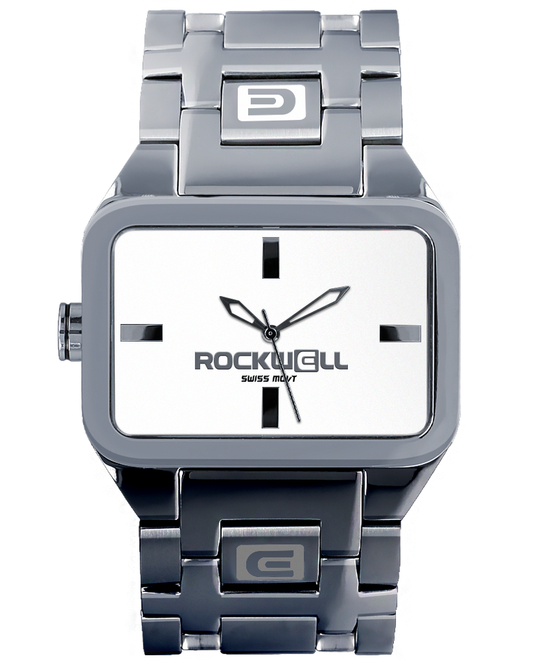 ROCKWELL DUEL TIME WATCH SILVER / WHITE