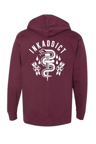 InkAddict DAGGER Pullover Hoodie MAROON