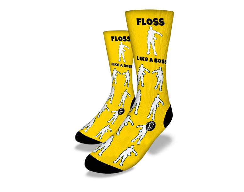SAVVY SOX FLOSS LIKE A BOSS YELLOW SOCKS