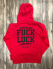 WE ARE VILLAINS FUXK LUCK HOODIE RED