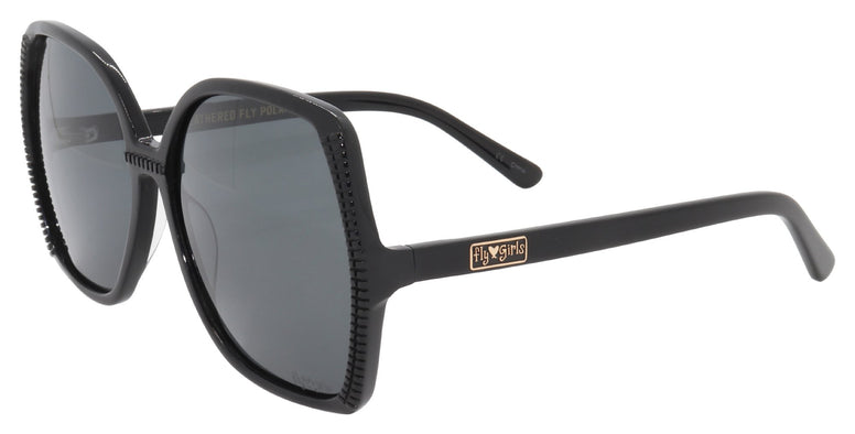 BLACK FLYS FEATHERED FLY SHINY BLACK POLARIZED SMOKE