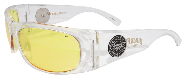 BLACK FLYS FLY BALLISTICS 2 SUNGLASSES CLEAR YELLOW