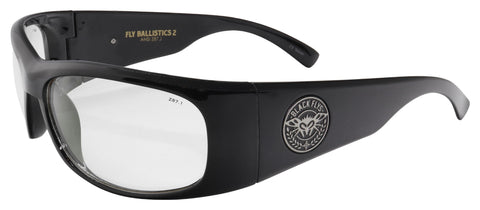 BLACK FLYS FLY BALLISTICS 2 SUNGLASSES SHINY BLACK CLEAR