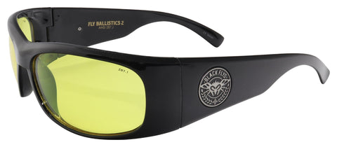BLACK FLYS FLY BALLISTICS 2 SUNGLASSES SHINY BLACK YELLOW