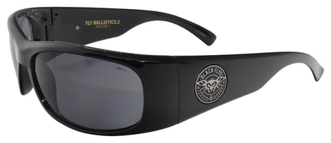 BLACK FLYS FLY BALLISTICS 2 SUNGLASSES SHINY BLACK SMOKE