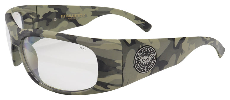 BLACK FLYS FLY BALLISTICS 2 SUNGLASSES NAM CAMO CLEAR