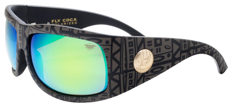 BLACK FLYS FLY COCA BUTTONS MATTE BLACK POLARIZED GREEN