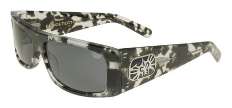 BLACK FLYS FLY DETECTOR SUNGLASSES BLACK/WHITE TORTOISE POLARIZED SMOKE LENS