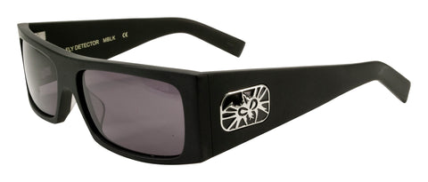 BLACK FLYS FLY DETECTOR SUNGLASSES MATTE BLACK POLARIZED SMOKE LENS