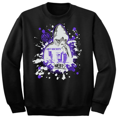 Art Society x Retro Kings x GNASHER CREW SWEATSHIRT BLACK