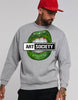 Art Society x Retro Kings GREEN LIPS CREW SWEATSHIRT GREY