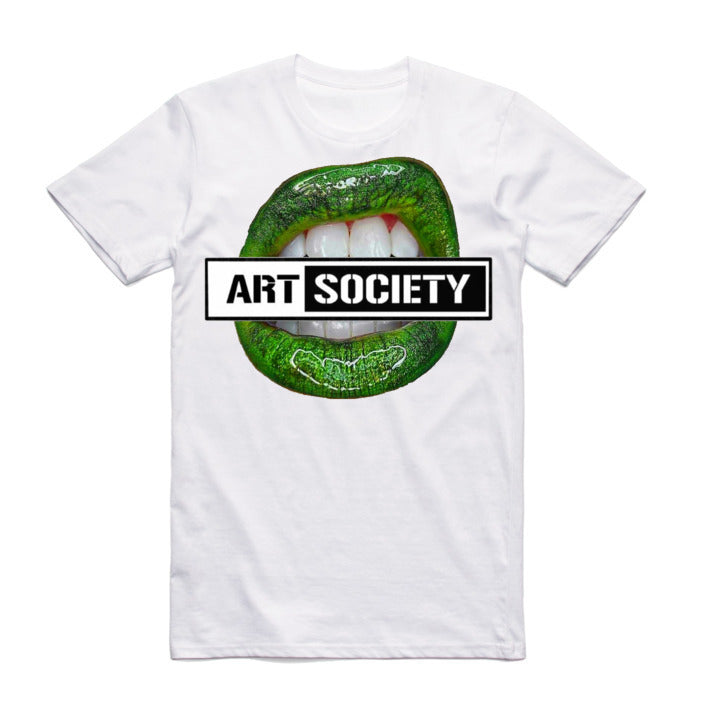 Art Society x Retro Kings GREEN LIPS TEE WHITE