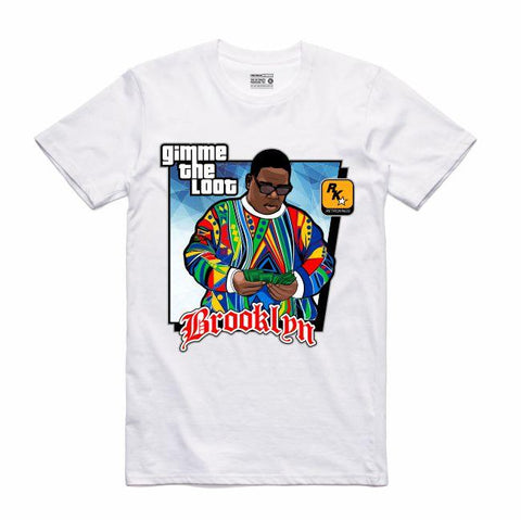 Streetwear on Demand GTA GIMME THE LOOT TEE WHITE