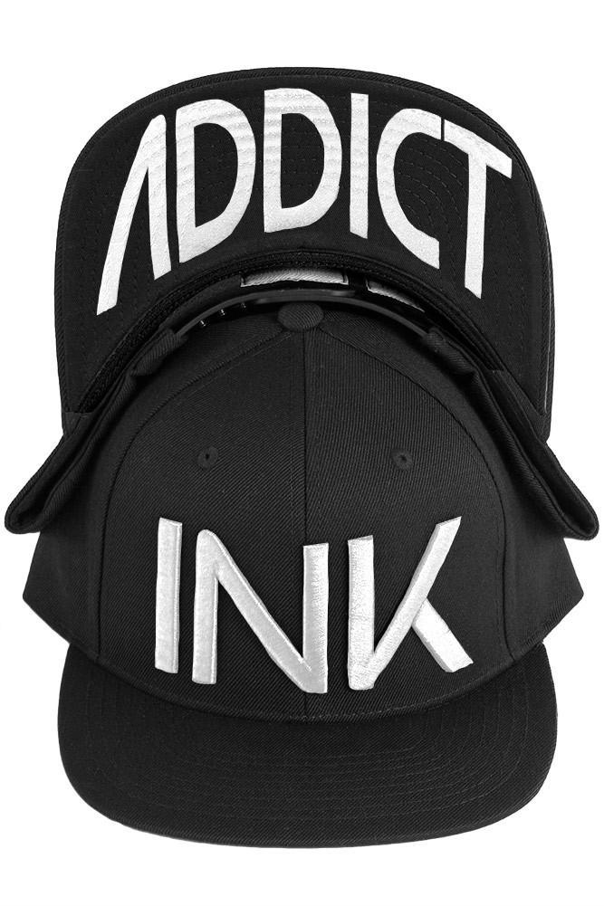 Svg Inkaddict InkAddict SNAPBACK Hat BLACK / WHITE – Monster Hutch LLC