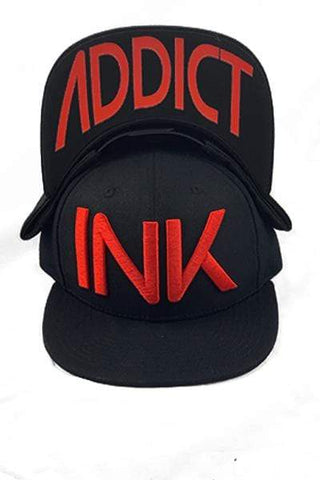 InkAddict SNAPBACK Hat BLACK / RED