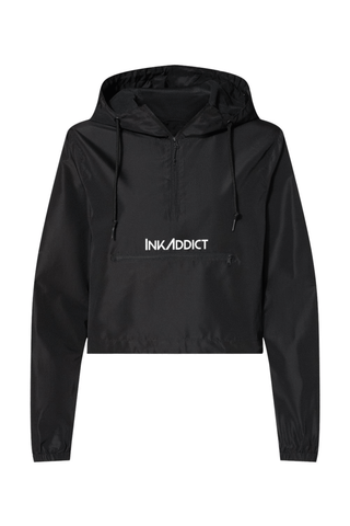 InkAddict WOMENS CROPPED WINDBREAKER BLACK