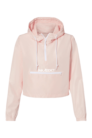 InkAddict WOMENS CROPPED WINDBREAKER BLUSH