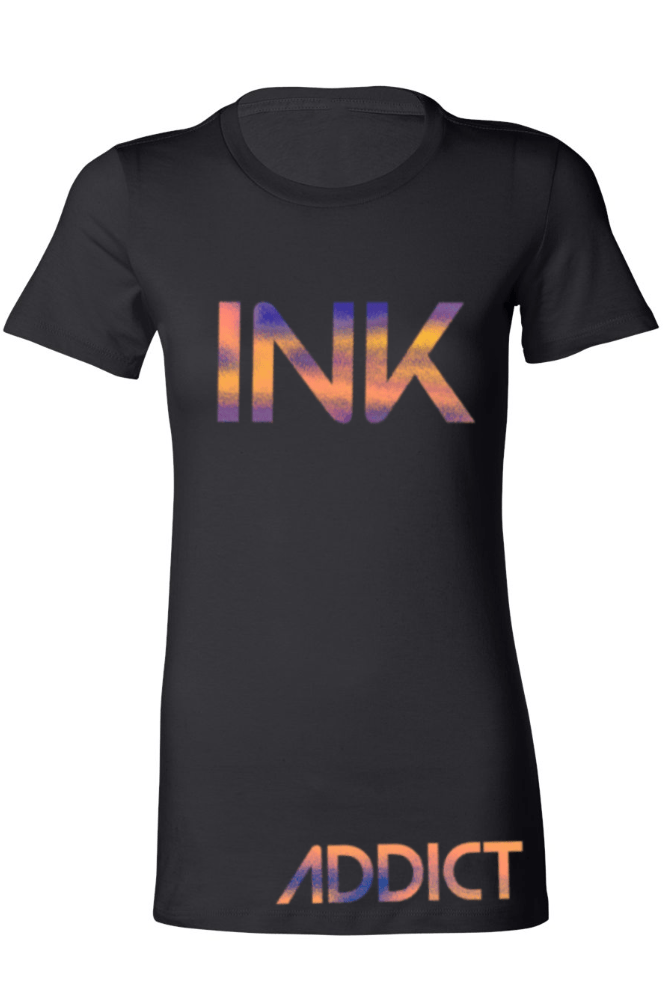 InkAddict WOMENS INK SLIM FIT TEE BLACK / CHROMA