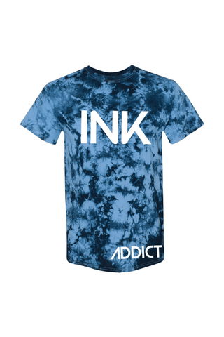 InkAddict MENS INK BLUE TIE DYE Tee Shirt