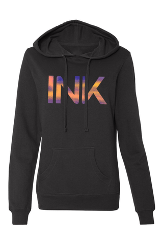 InkAddict WOMENS INK PULLOVER Hoodie BLACK / CHROMA