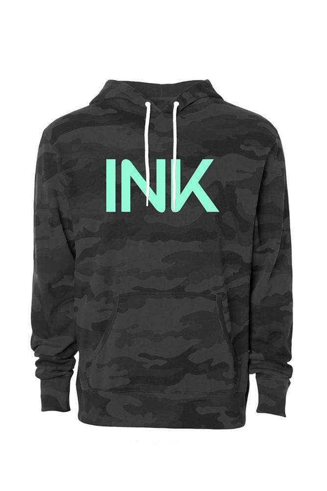 InkAddict INK Pullover Hoodie BLACK CAMO / MINT