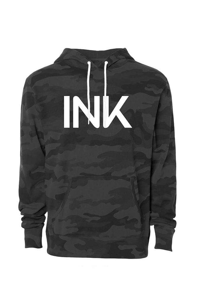 InkAddict INK Pullover Hoodie BLACK CAMO / WHITE